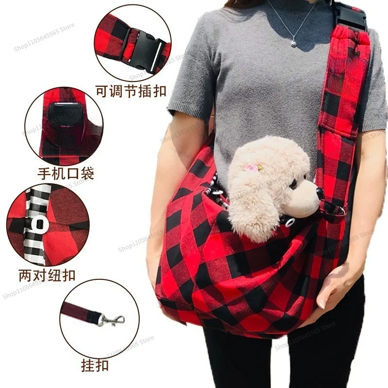 For 330g Thick Crossbody Pet Bag, Breathable and Portable Outdoor Bag, Foldable and Large Capacity
