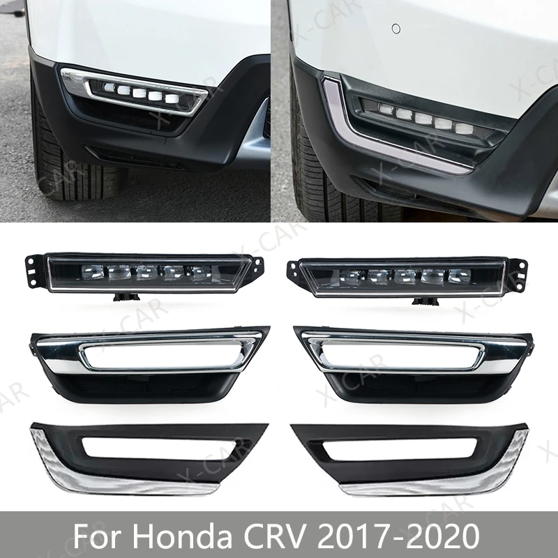 

Для Honda CRV CR-V 2017 2018 2019 2020 передний бампер светодиодный дневный свет противотуманная фара накладка рамка капот