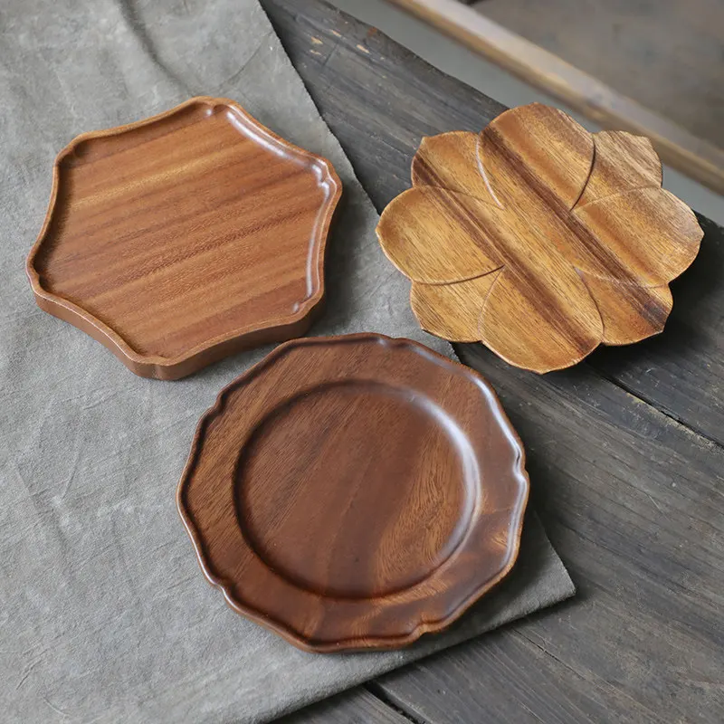 Japanese Style Wooden Tea Set Accessories Tea Pot Tray Tea Cup Tray Real Wood Tea Tools Set Tea Ceremony Accessories view 2