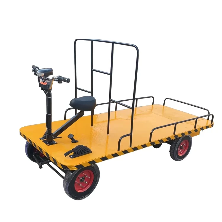 Highly Efficient Electric Flatbed Transport Cart New Steel Lifting Load Cart for Restaurant and Manufacturing Industries