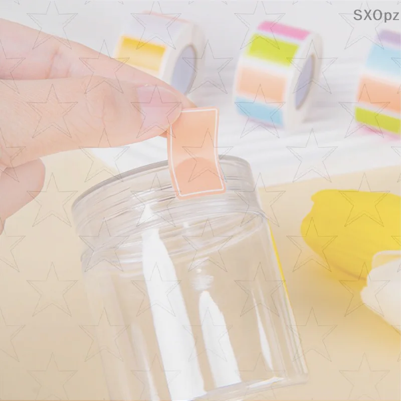 Яркие 500 шт. самоклеящиеся этикетки, пустые водонепроницаемые прямоугольные именные бирки, прочные наклейки для канцелярских принадлежностей