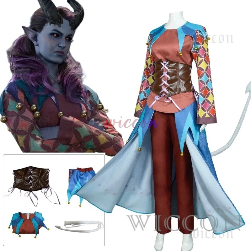 

Alfira Cosplay Game Gate Costume Women Fantasia Combat Uniform With Tail ox horn Halloween Carnival Party Play Outfits for Woman