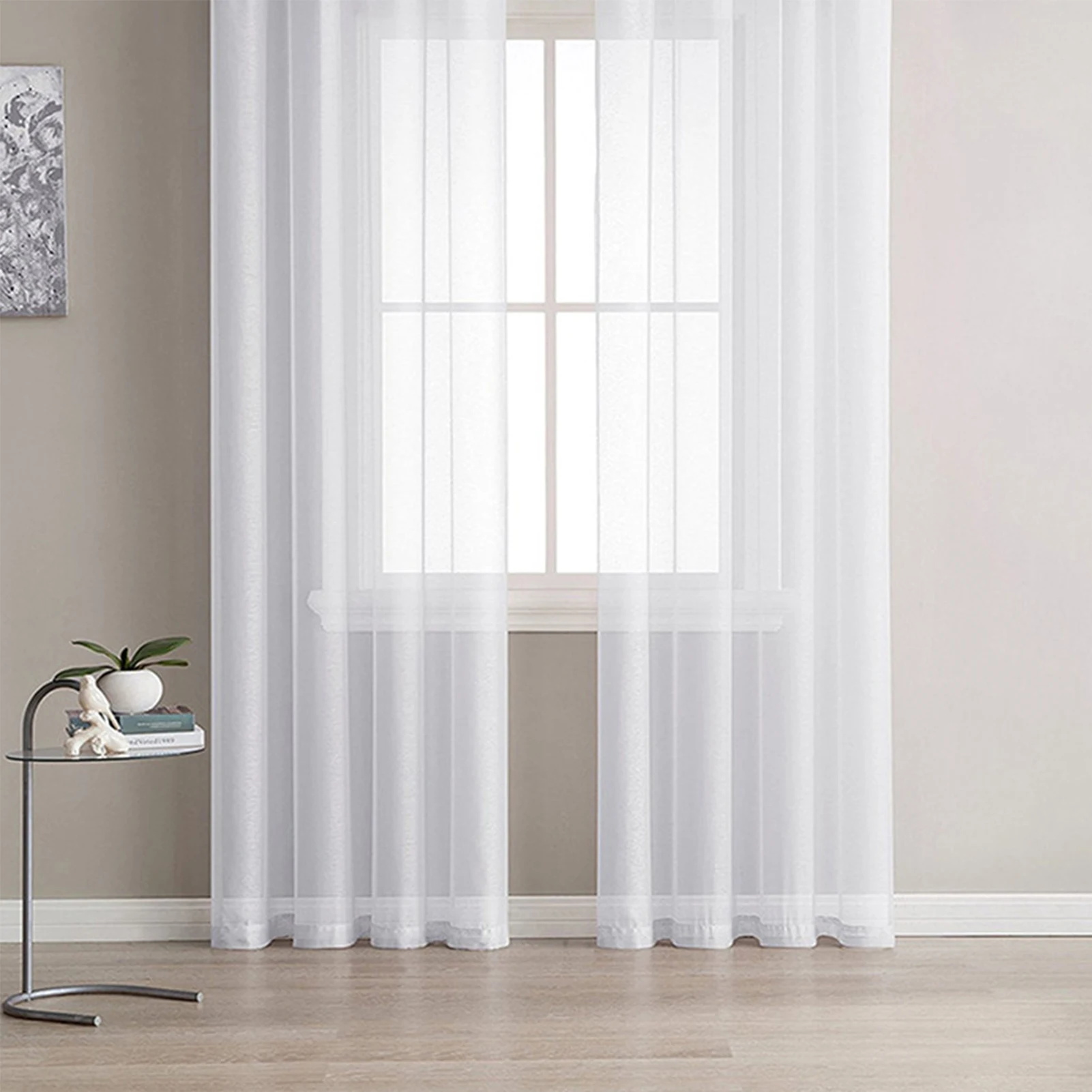 Pure White Curtain 140*240/100*200cm European Curtains Pure White Gauze Curtain For Wedding Home Kitchen Decoration