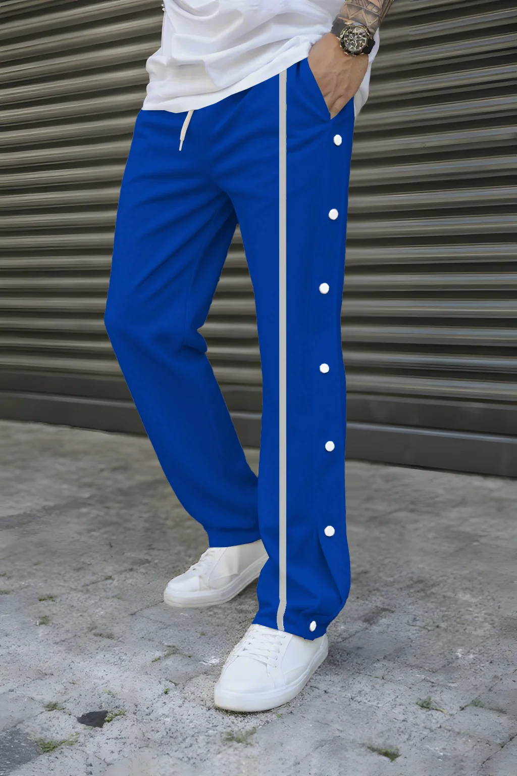 NewMen'strousers-Spring/autumn Casual Sportswear Pants-Fashionable Striped Design-Side Button Decoration-High street Men's Pants