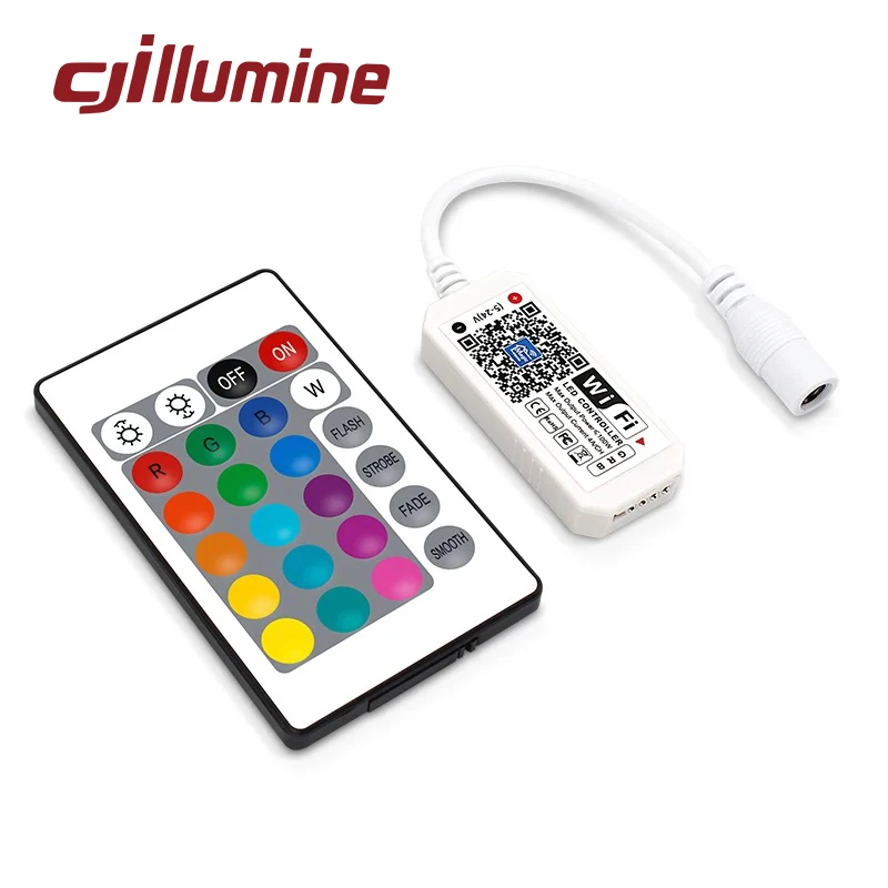 

Mini RGB RGBW WiFi Controller DC12V-24V For Led Strip Panel Light Timing Function 16million Colors Smartphone Control