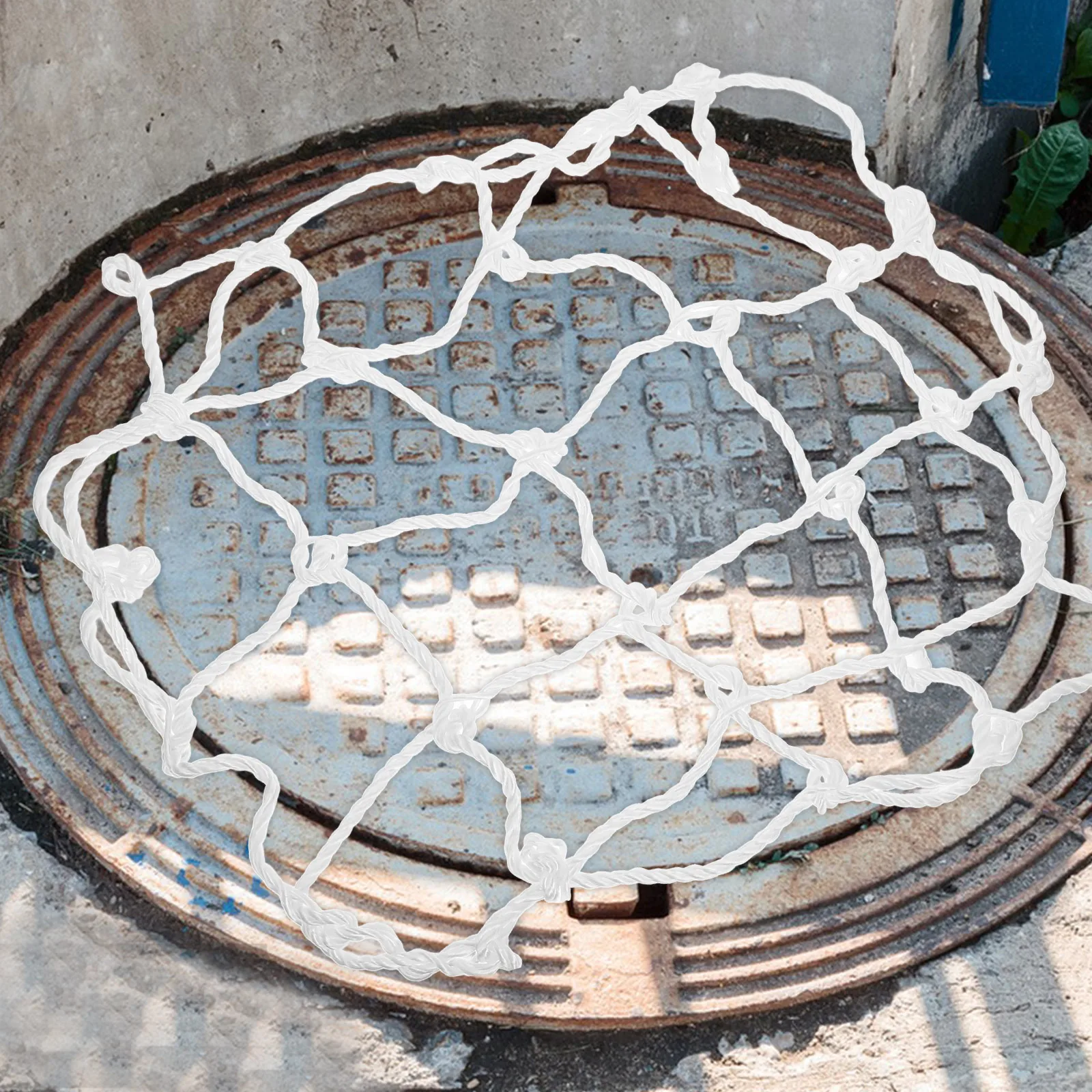 Manhole Cover Protective Net Safety Nets Nylon Fall Proof Secure Efficient Water Flow Easy Installation
