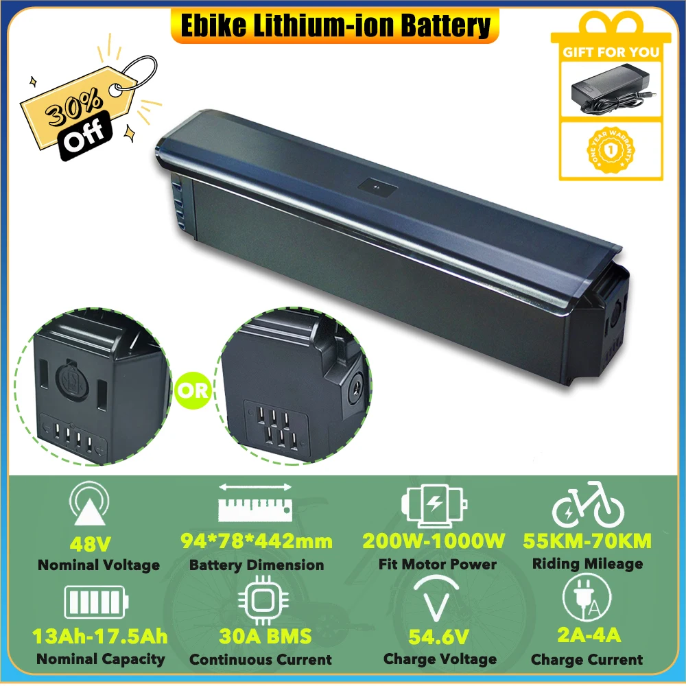 Biktrix-Juggernaut Ultra Duo 2 Bike Lithium-ion Battery Pack 52V 17.5Ah 910Wh for Bafang 750W 1000W MID-Drive Step-OVER Motor