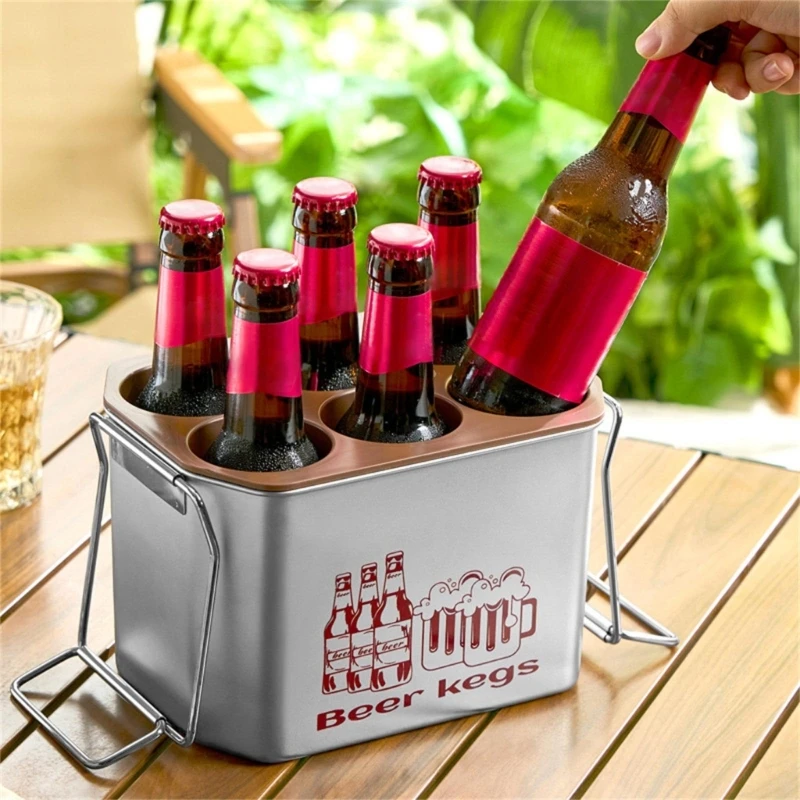 Innovative Beer Cooling Device Portable Beverage Drink Coolers Practical Refreshing Beer Holder for Outdoor Activity