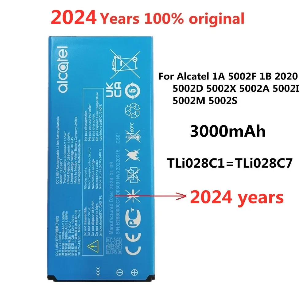 2024 Years TLi028C7 Original Battery TLi028C1 For Alcatel 1A 5002F 1B 2020 5002D 5002X 5002A 5002I 5002M 5002S 3000mAh Batteries