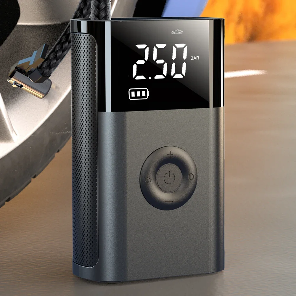 

Мини-портативный компрессорный насос со светодиодной лампой для автомобиля, мотоцикла, велосипедных шариков для шин, беспроводной электрический автомобильный воздушный насос для шин