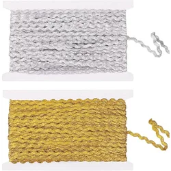 54.7 Yards Woven Braid Trim 1/4 inch Wide S Wave Pattern Metallic Polyester Ribbon for for Crafts Gift Packaging Home Decor