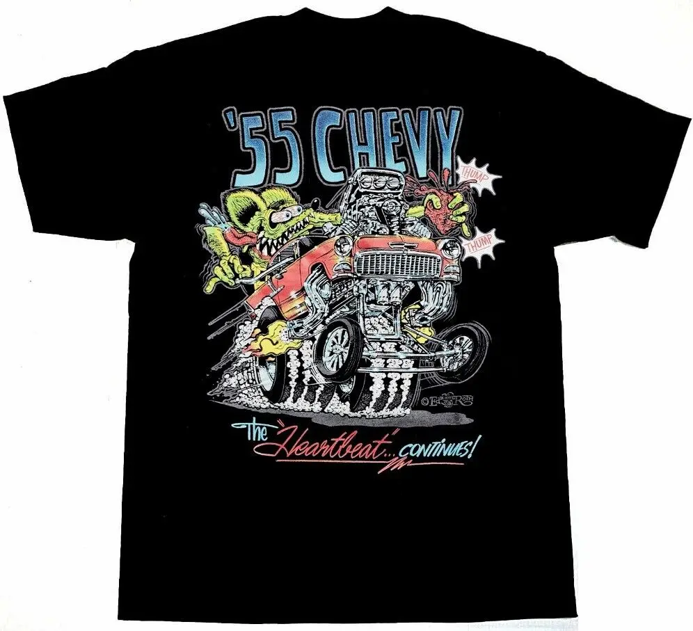 55Chevy Ed Big Daddy Roth Rat Fink T Shirt Black All Sizes S To 5Xl