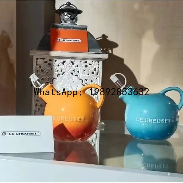 Cool colorful oil pot ceramic seasoning pot two-piece gift set creative spice jar kitchen home use