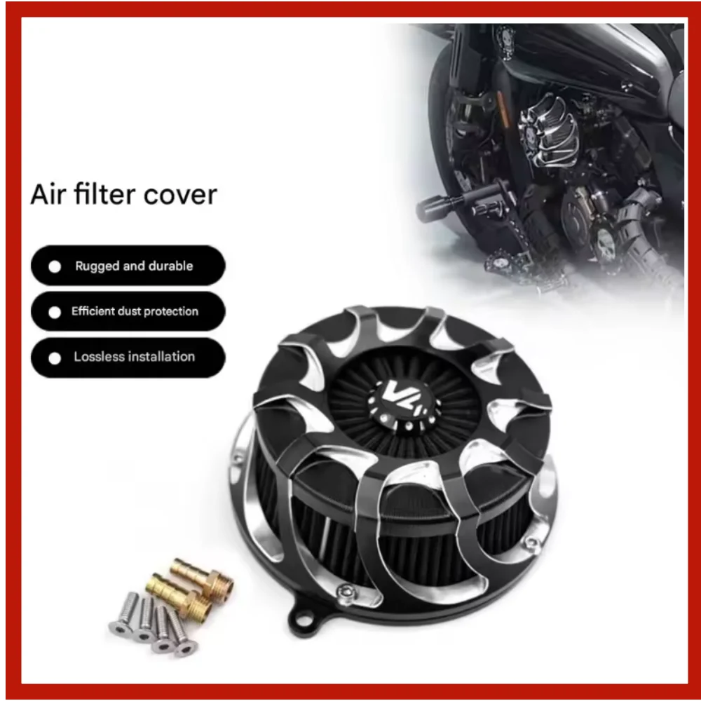 Aluminum alloy air filter cover accessory for QJMOTOR SRV600 600SRV and QJ srv600 motorcycles. QJMOTOR SRV600 600SRV