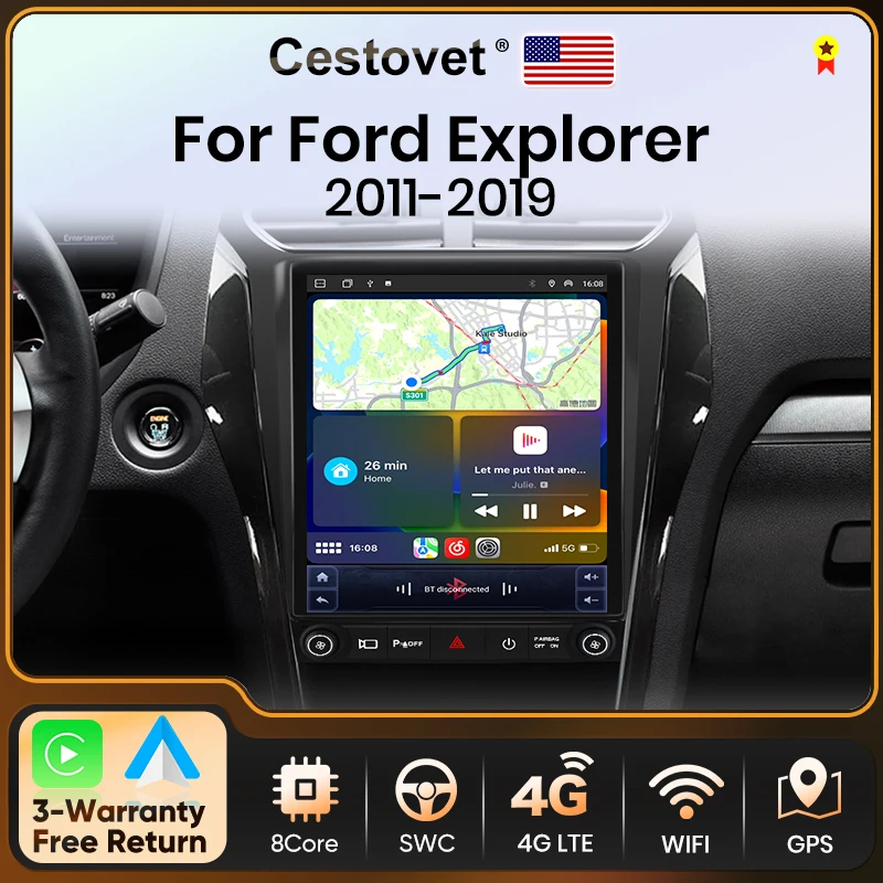 Cestovet Android Car Radio 2 Din Stereo Autoradio Carplay Auto for Ford