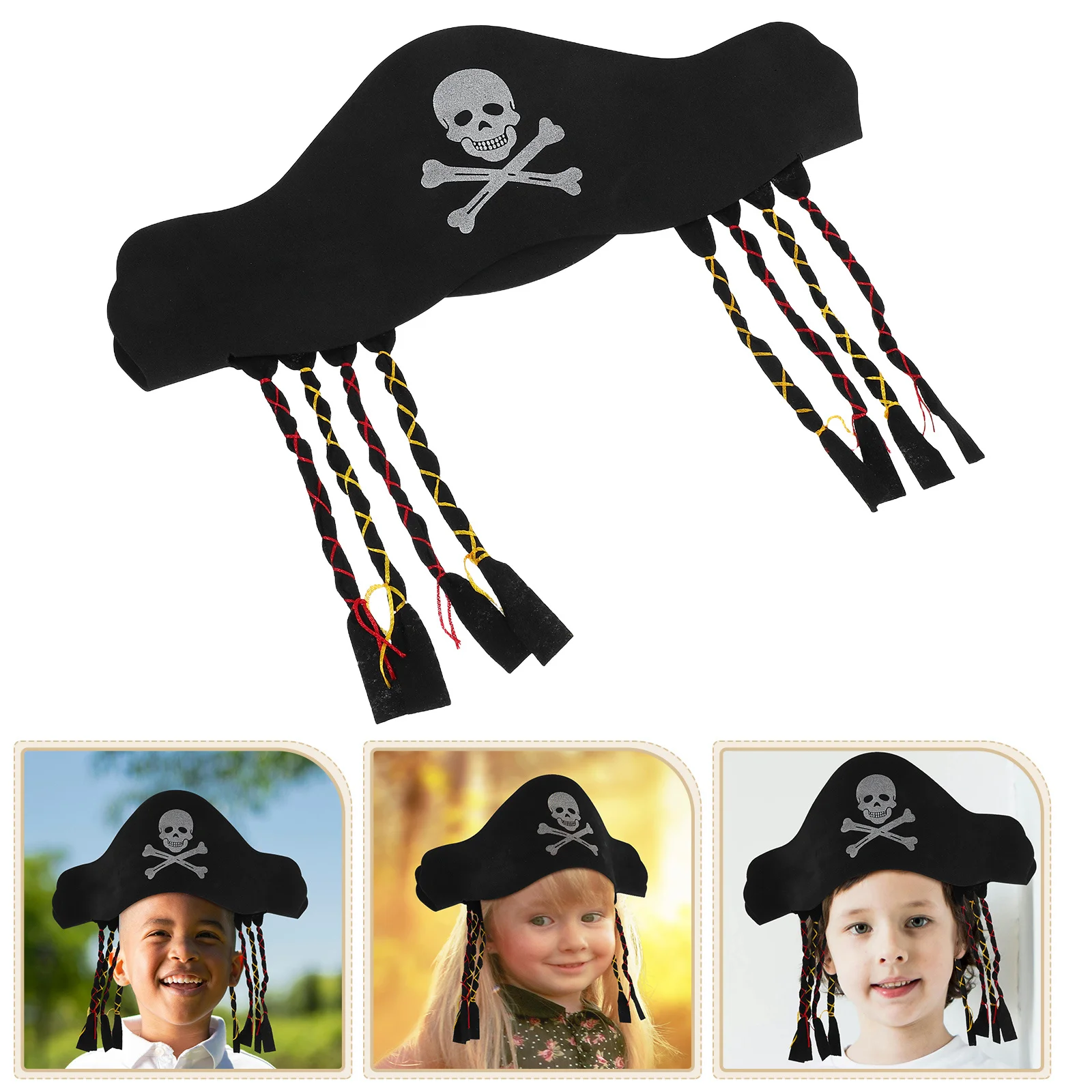 Accessorio per costume da adulto con cappello da pirata per uomini, donne, ragazzi, ragazze, feste di Halloween, costumi cosplay