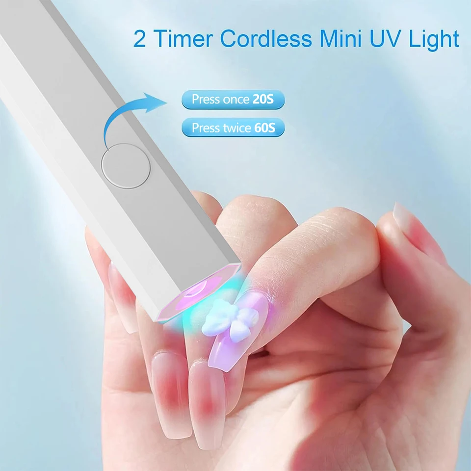 YIKOOLIN Lámpara de uñas UV mini para curar gel, LED para esmalte en gel, manicura USB, secadora de uñas de curado rápido 2