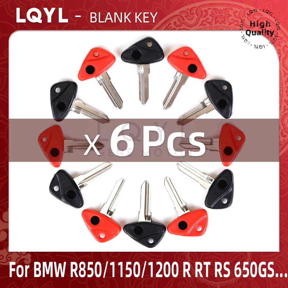 6Pcs New Blank Key Motorcycle Replace Uncut Keys For BMW R850R K1200LT R1100RT R1100GS R1150RT 650GS 650CS 1150GS K1200GT Etc