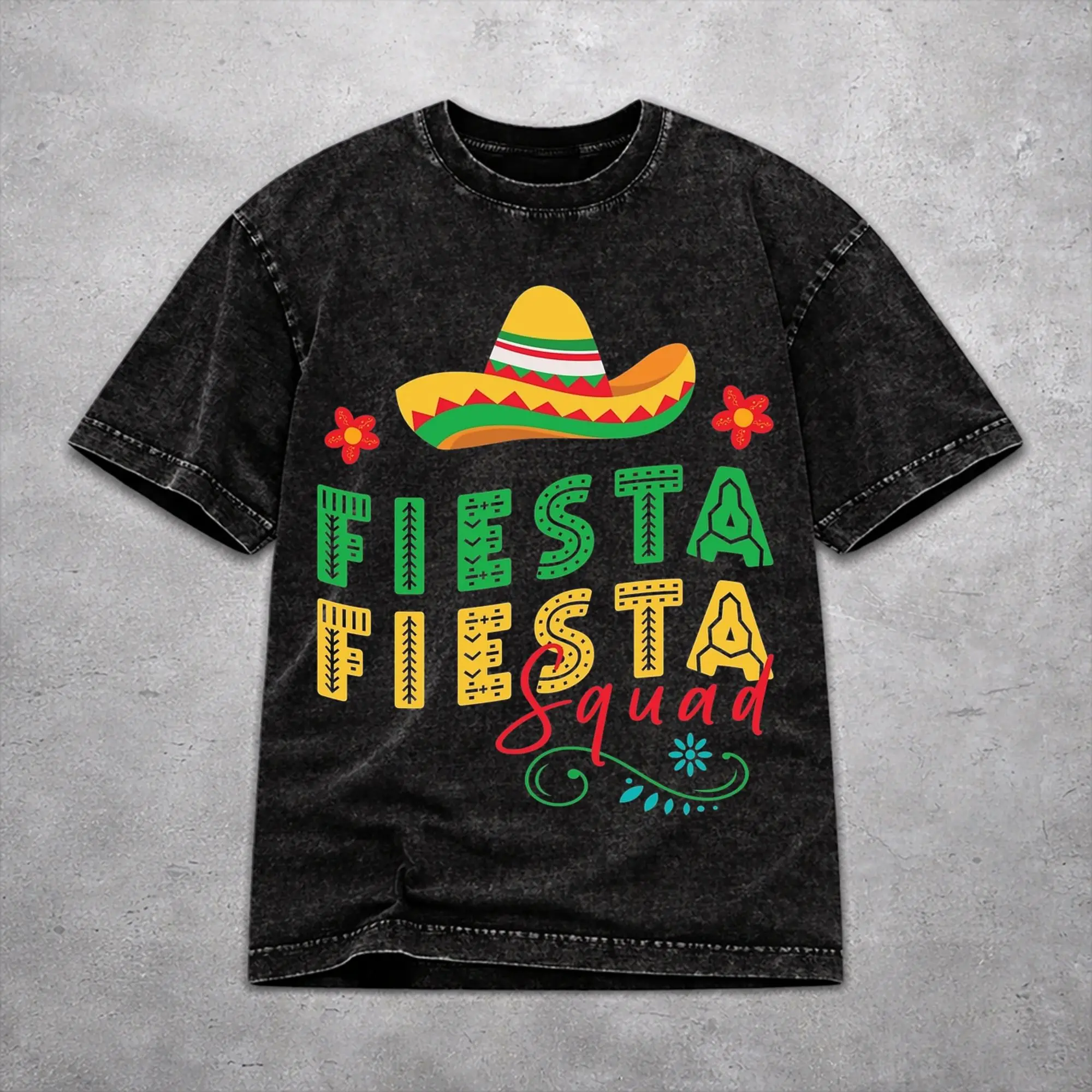 Fiesta Squad Cinco De Mayo T Shirt Vintage Style For Men Women 100% Cotton Tee Shirts Clothing