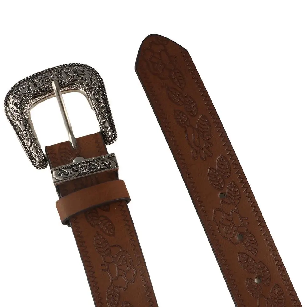 أزياء سبائك العرقية نمط حزام خمر المطبوعة الجينز زنار بو حزام جلد الكورية نمط Y2k السراويل الزخرفية يوميا