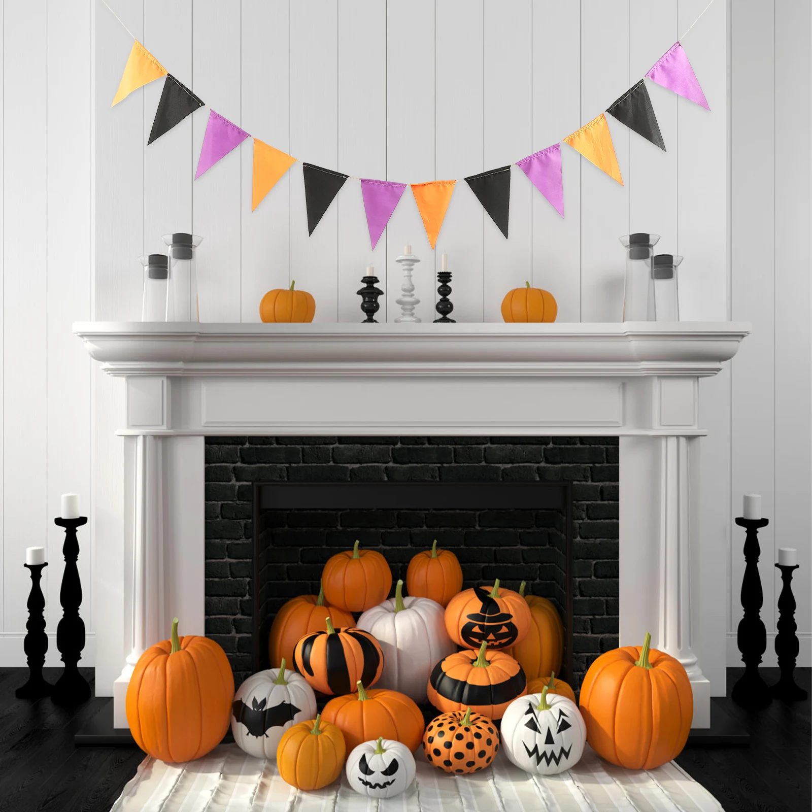 

Pennant Decoration Halloween Triangle Flags Cloth Bunting Party Supplies Festive Decorations Materials Home Hotel