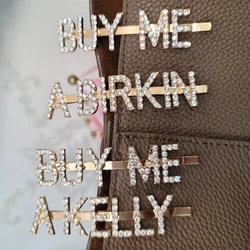 Crystal Word Hair clip Set BUY ME A BIRKIN BUY ME A KELLY INS HOT FASHION JEWELRY BIRTHDAY GIFT