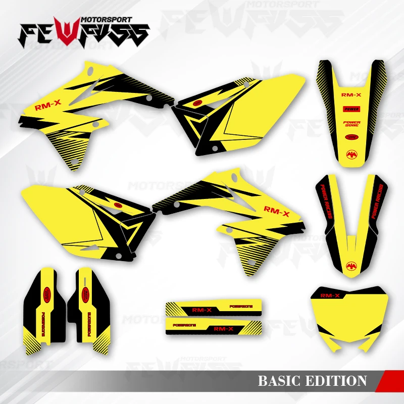 

Fewfuss Graphics Decals Stickers Motorcycle Background Custom For SUZUKI RMZ450 RMZ 450 2008 2009 2010 2011 2012-2017 001
