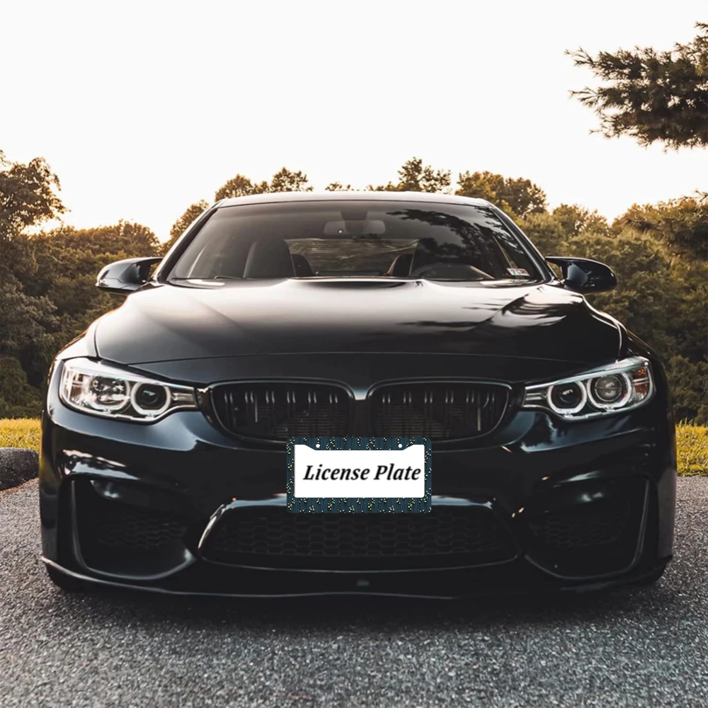 1 قطعة الأزرق والذهبي نمط الأزهار 2-Hole إطار لوحة الرخصة مادة الألومنيوم 6x12 بوصة مع المسمار مجموعة الرجعية الجدة سيارة ديكو