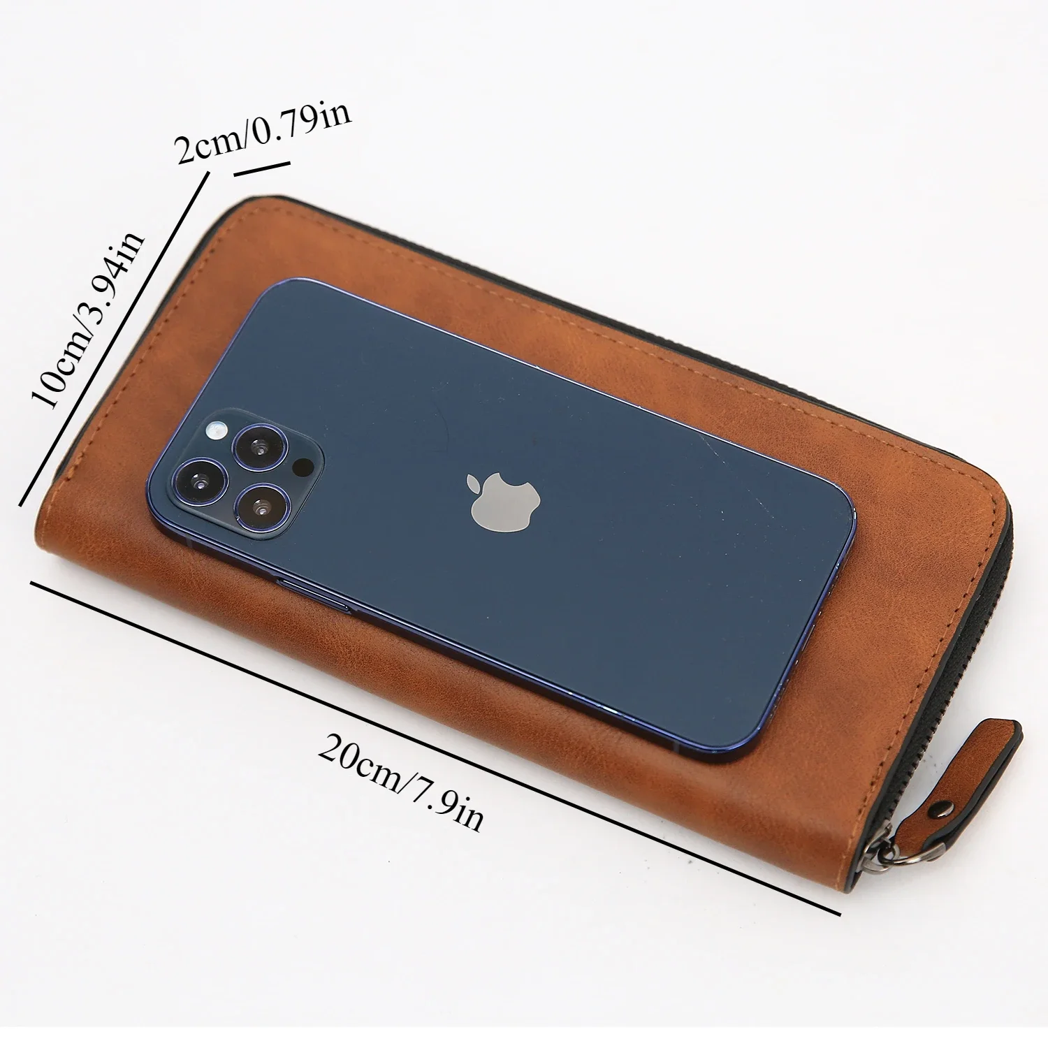 Newly Designed Men's Fashion High Quality PU Leather Long Wallet Large Capacity Multi-card Purse Clutch Mobile Phone Bag
