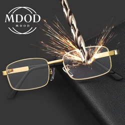 Metal Frame Reading Glasses Men Square Full Frame Glasses Women Magnifying High Definition Presbyopic Eyewear 0 to +4.0 Diopter