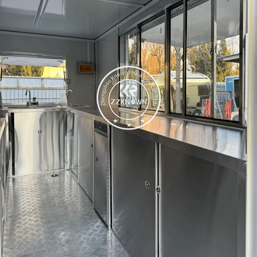 Remolque de comida móvil para restaurante al aire libre, camión de comida totalmente equipado, 2024