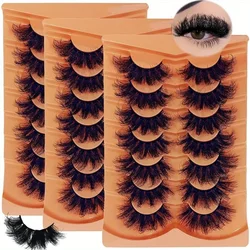 21Pairs 3-Pack 3D fluffy false eyelashes for dramatic false eyelashes Messy False Eyelashes Fluffy Thick Lashes