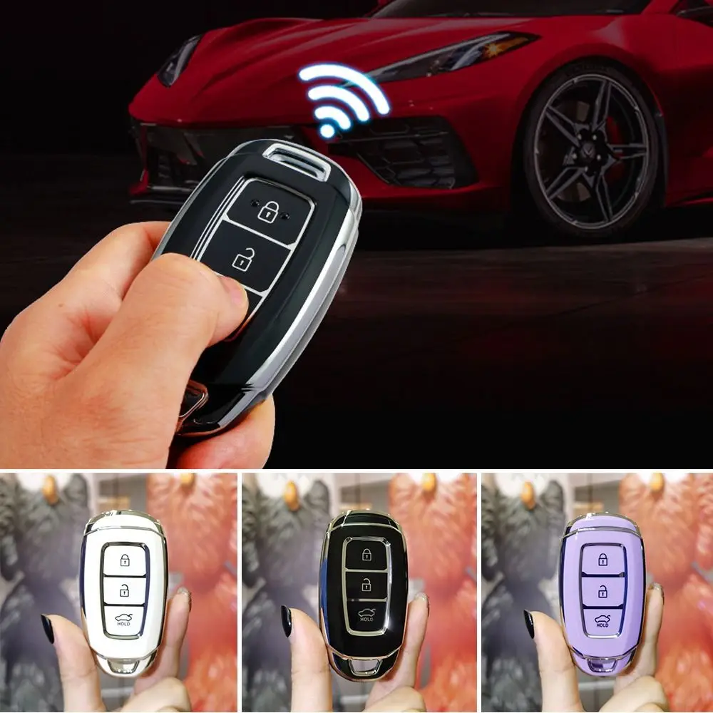 حافظة مفاتيح السيارة من البولي يوريثان حافظة حماية ناعمة لسيارة Hyundai KONA Encino Solaris Azera Grandeur Ig Accent i30 Ix35 Santa Fe Palisade