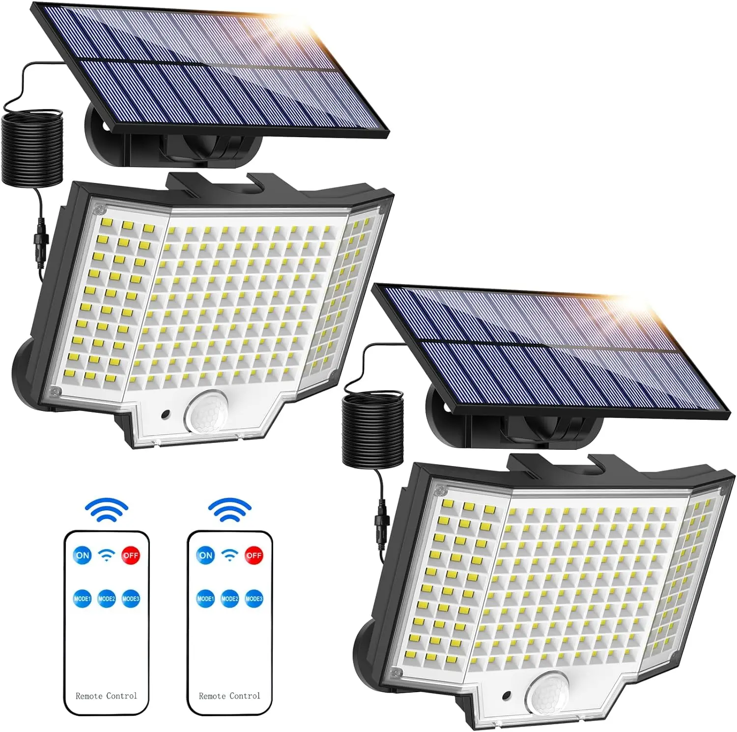 160/128 uliczna lampa solarna LED na zewnątrz z 3 trybami lampy ścienne wodoodporne z czujnikiem ruchu PIR oświetlenie do dekoracji parku ogrodowego