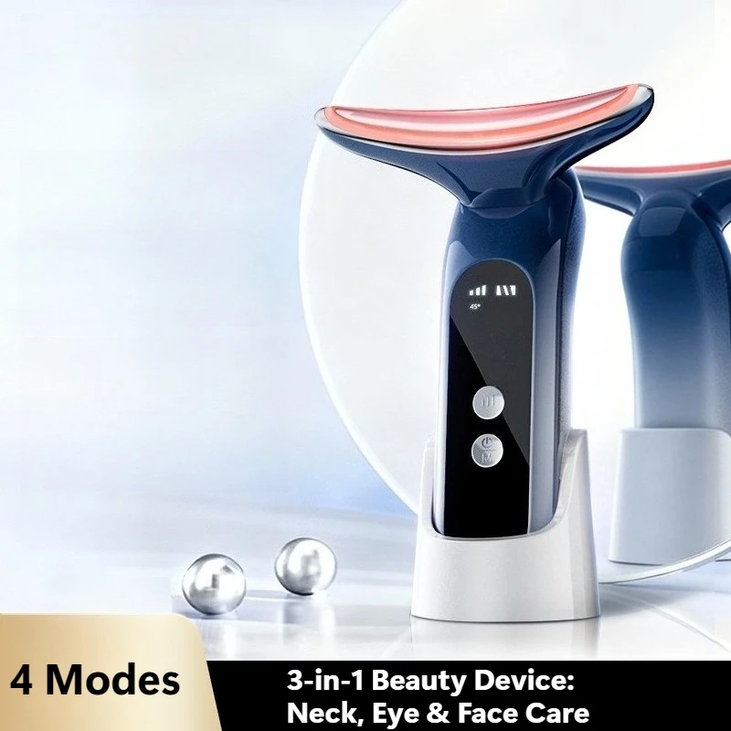 Microcurrent Neck & Face Lifting Massager, 4 Modes Anti-Wrinkle Skin Tightening Beauty Device