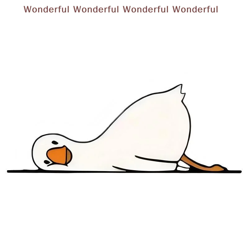Aesthetic Small White Goose Cartoon Sticker Removable No Glue Residue Decal for Car Bumper Skateboard Water Bottle