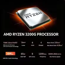 Ryzen 3 3200G 4 Core 4 Thread 36 To 40GHz 4MB Cache 65W AM4 With Graphics Office And Gaming Dual Use No Fan