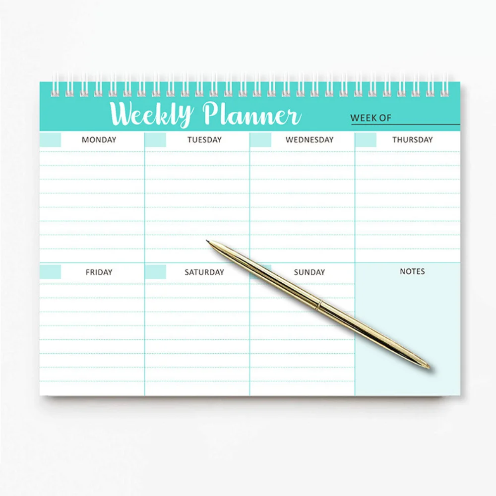 Wide To Do Planner Weekly Planning Notepad A5 Notebook Planner Stationery Weekly Meal Planner Pad Schedules Undated