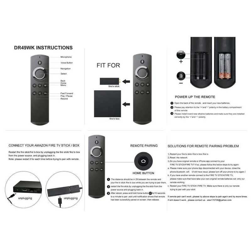 N01R-2X PE59CV Remote Control untuk Amazon FIRE BOX Suara Fire TV Stick Box Media Remote Control PE59CV DR49WK
