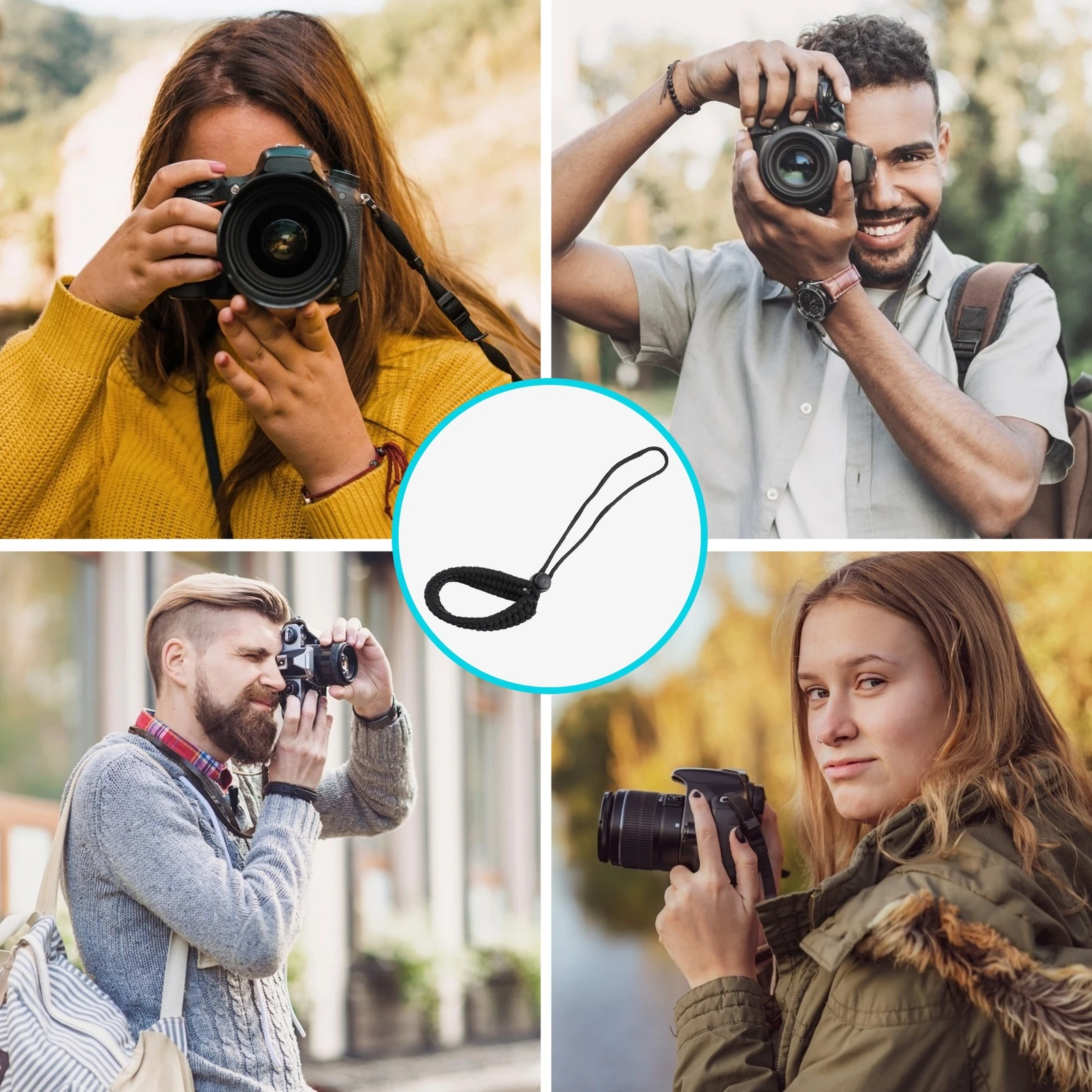 

Camera Wrist Strap Secure Fit Comfort Buckle Adjustable Anti Drop Lost H Strap DSLR Video Lanyard Rope Mirrorless Quick Release