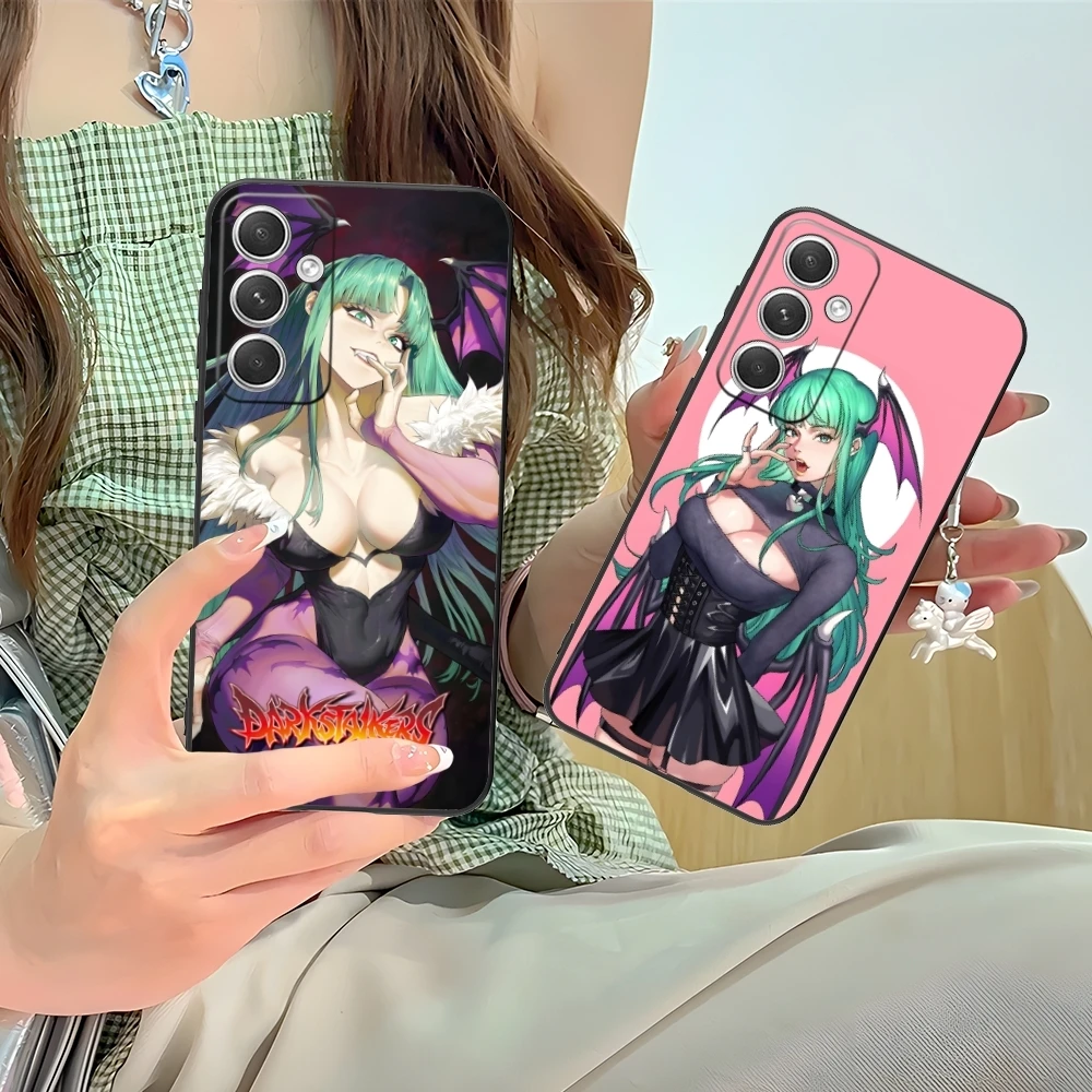 Darkstalkers Morrigan Mobile Cell Phone Case for Samsung M55 35 15 54 34 14 33 23 13 42 32 22 F55 23 12 5G Black Cover Shell