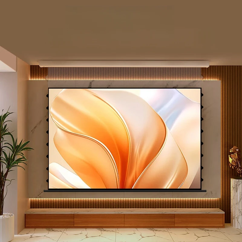 PTS8W 8K ультра высокое разрешение плавающий моторизованный язычок-натяжение фотонный проекционный экран Аврора белый для обычного проектора