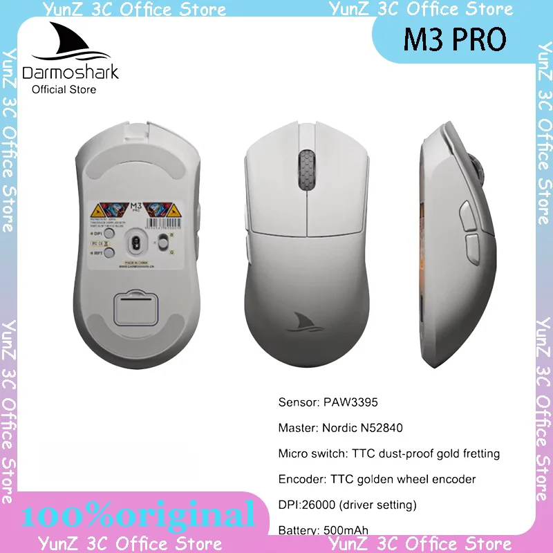 

Darmoshark M3pro Three Mode Wireless 55g Lightweight Paw3395 8k Ttc Micro Motion Electronic Competitive Game Mouse Pc Game Acces