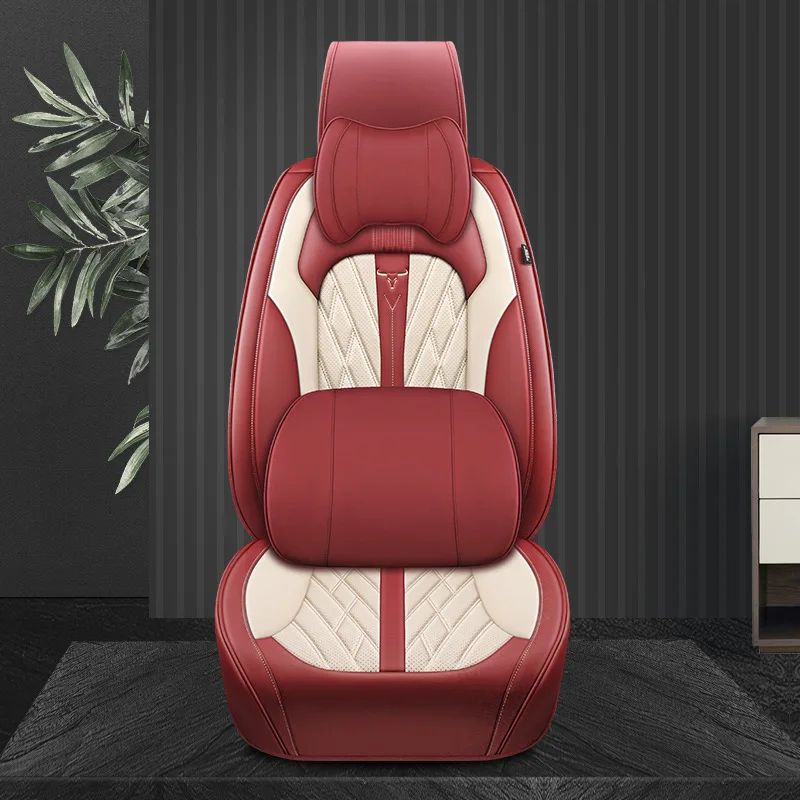 Universal Leather Car Seat Cover For Geely Geometry C Fiat Argo Citroen Berlingo Golf 8 Hyundai i10 Accsesories Interior