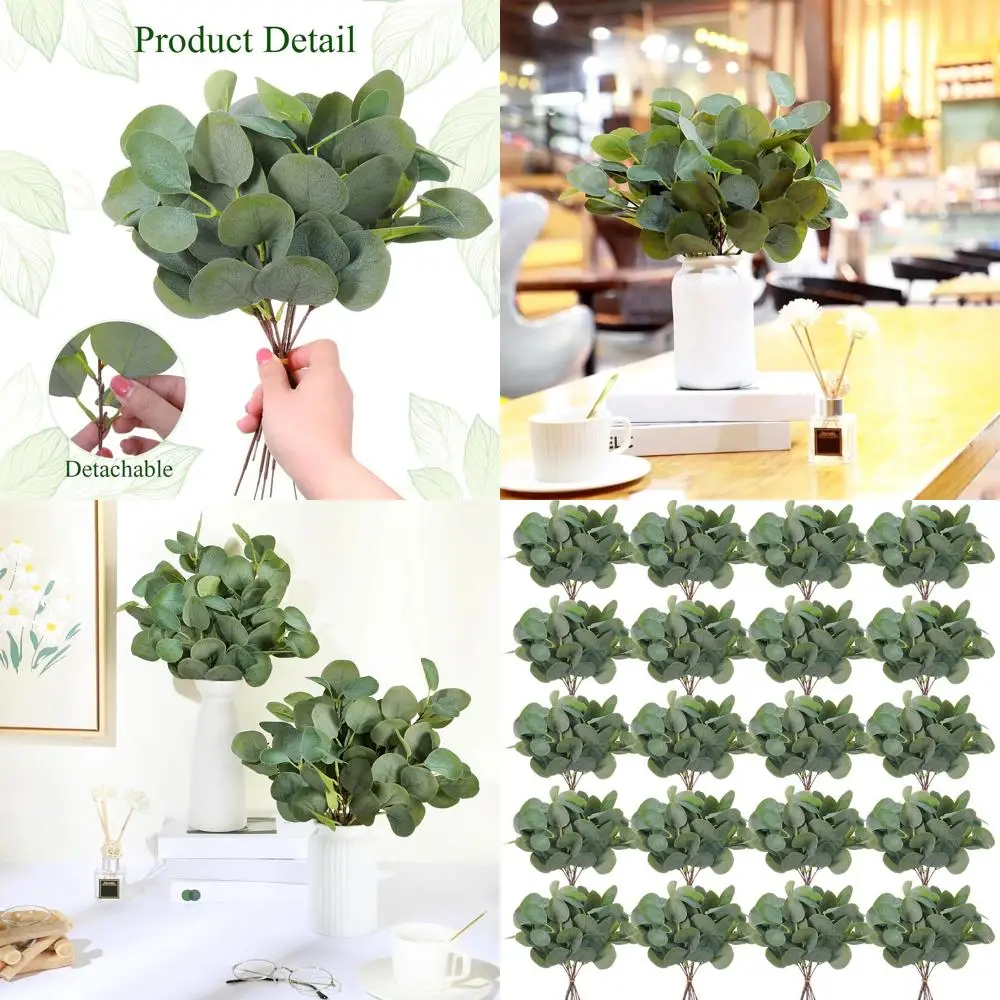 

100 Pcs Artificial Eucalyptus Stems, 11.8 Tall, Silver Dollar Eucalyptus for Greenery Arrangements, Vase Decor, Weddings
