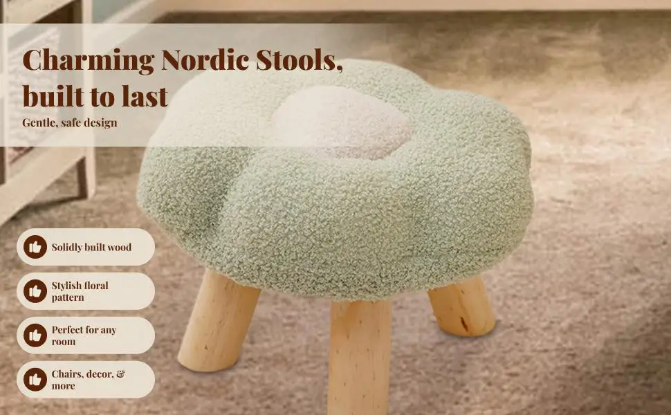 

Footrest Sofa Stool Pouf Soft Multifunctional Cartoon Comfortable Foot Rest Step Stool for Living Room Porch Bedroom Entryway