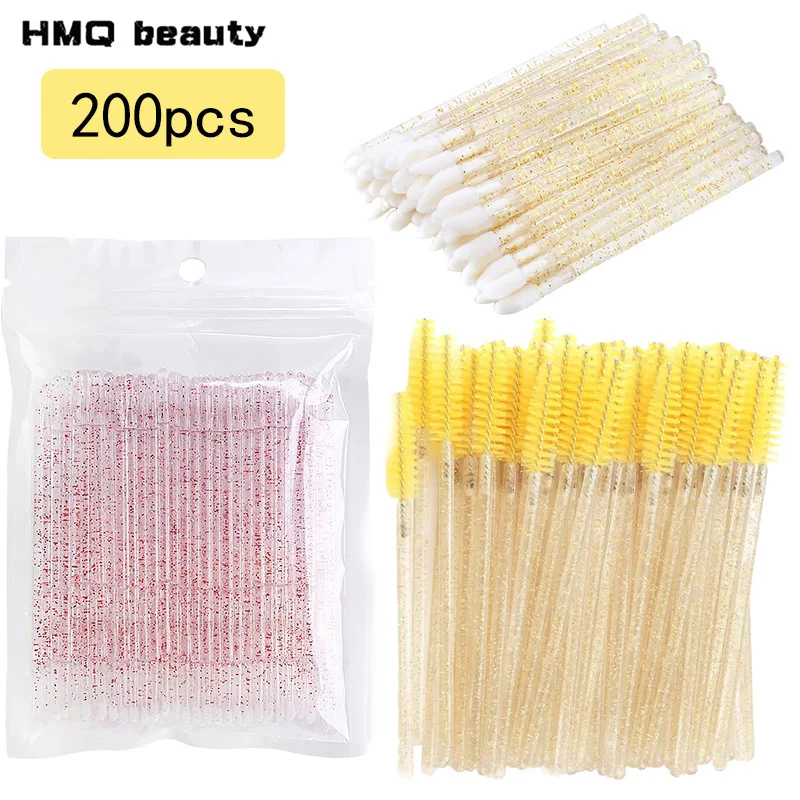 200 stücke Wimpern Verlängerung Tupfer Einweg Wimpern Entfernung Pinsel Micro Pinsel Mascara Zauberstab Applikator Verlängerung Pinsel Make-Up-Tool