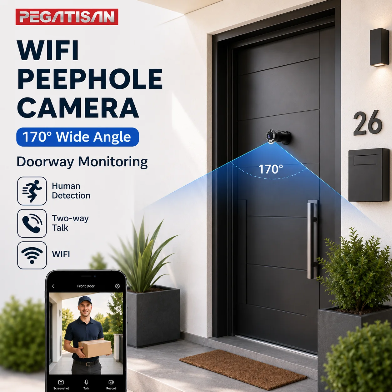 PEGATISAN 3MP Wifi Kamera Tuya - Peephole Camera Viewer incelemesi ve fiyatı