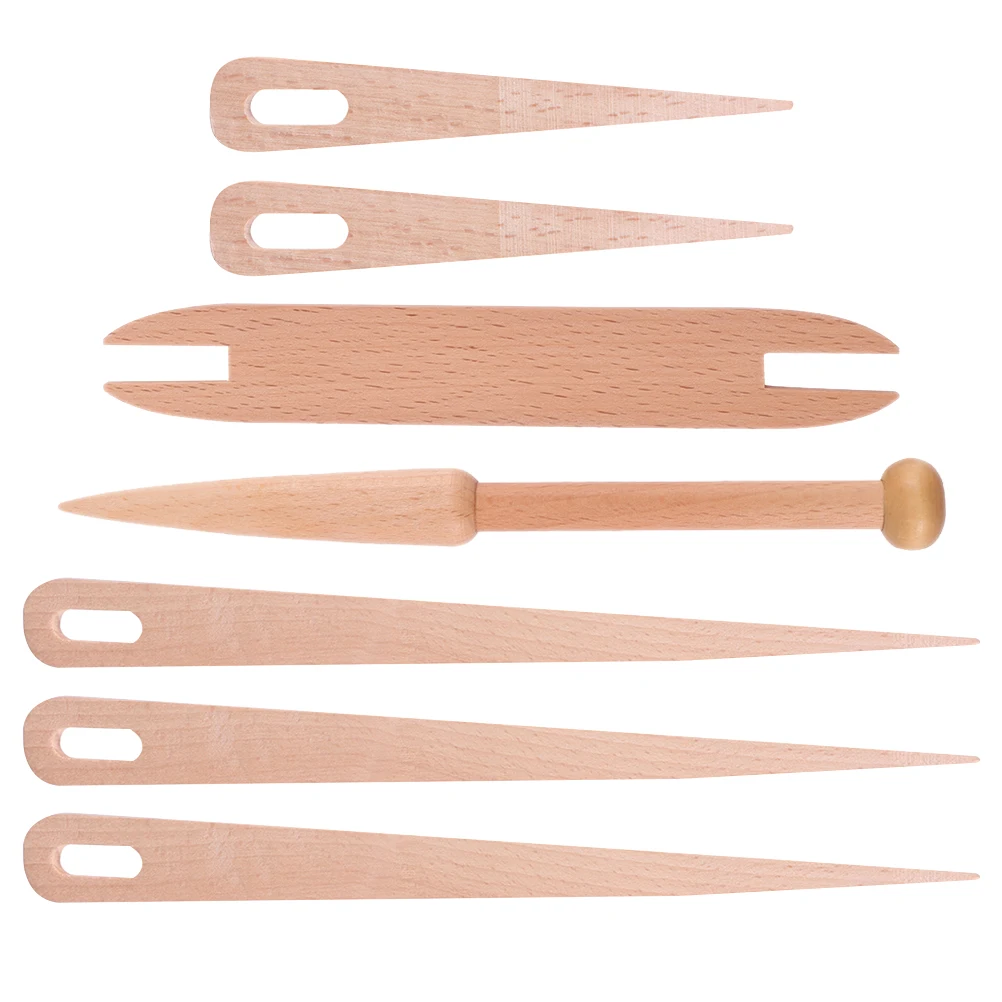 

1Set Wooden Weaving Crochet Shuttles for Handcrafts Tapestry Knitting Needle DIY Weaving Tool Kit Portable Accessories