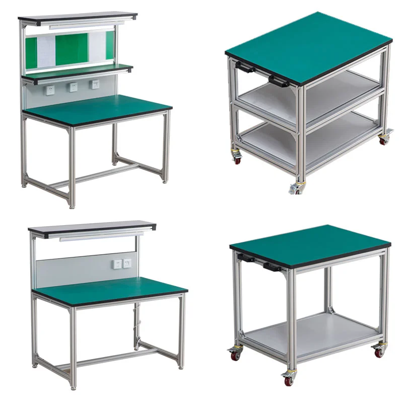 

adjustable height aluminum work table 4040 T slot heavy duty aluminum profile extrusion assembly line workbench